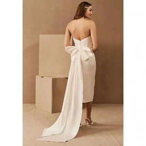 NWT BHLDN Amsale Willow Bow Formal Midi Dress Wedding 6